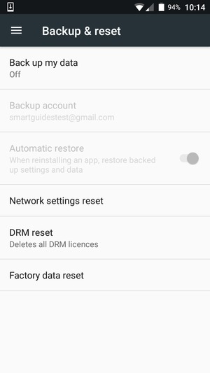 Select Back up my data