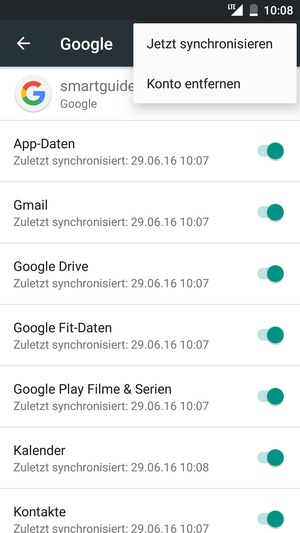 Wählen Sie Jetzt synchronisieren