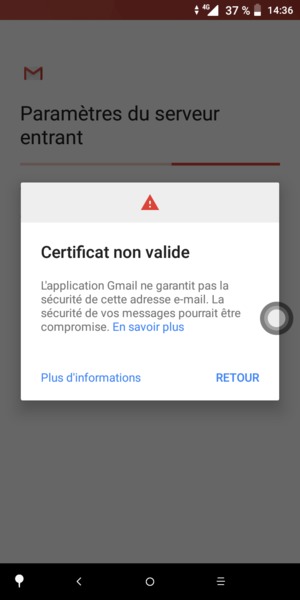 Sélectionnez RETOUR