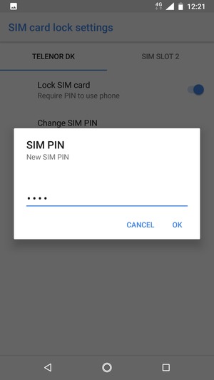 Enter your New SIM PIN and select OK