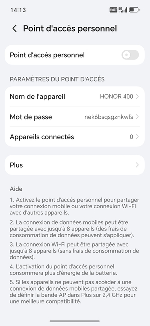 Sélectionnez Mot de passe