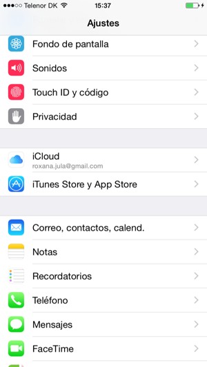 Seleccione iCloud