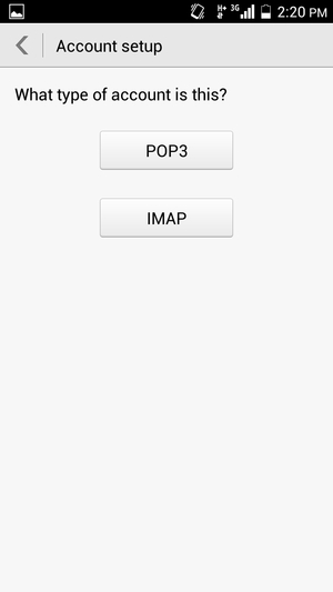 Select POP3 or IMAP