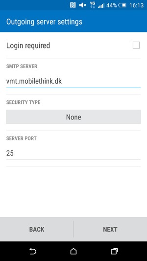 Uncheck the Login required checkbox and select NEXT