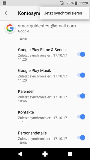 Wählen Sie Jetzt synchronisieren