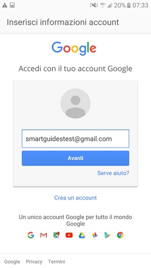 Seleziona Avanti