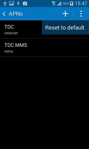 Select Reset to default
