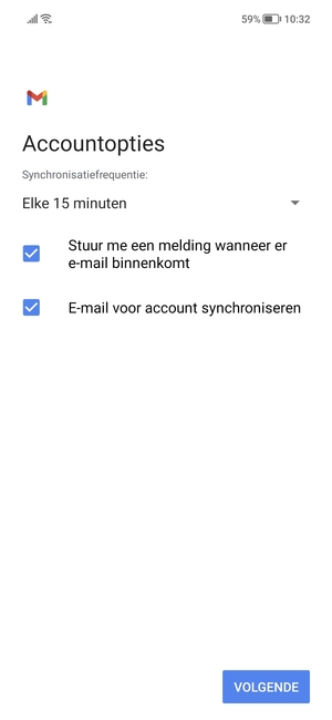 Selecteer VOLGENDE