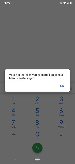 Als uw voicemail niet geïnstalleerd is, selecteert u OK