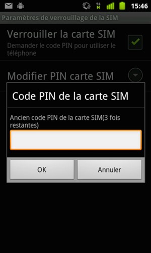 Saisissez votre Ancien code PIN et sélectionnez OK