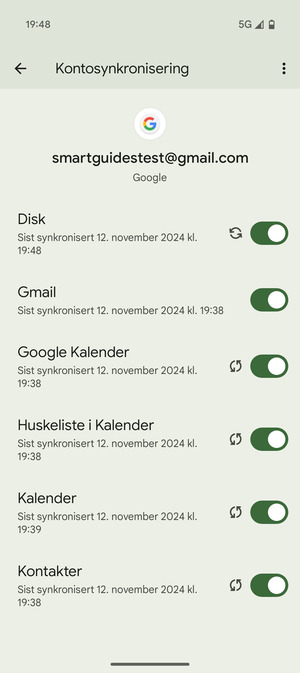 Forsikre deg om at Kontakter er valgt