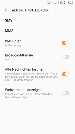 Wählen Sie SMS