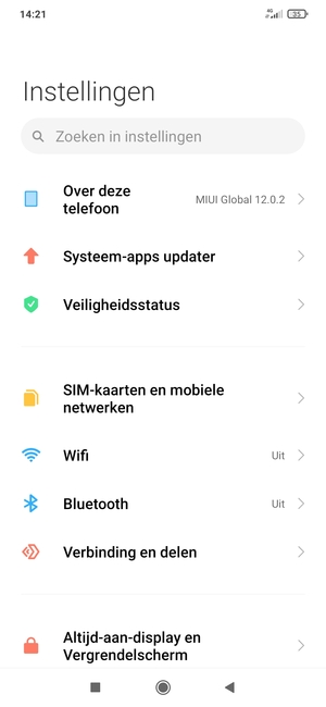 Selecteer Wifi