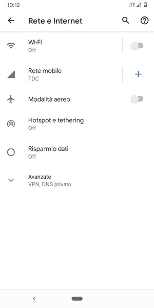 Seleziona Hotspot e tethering