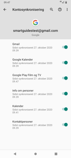 Kontroller at Kontaktpersoner er valgt