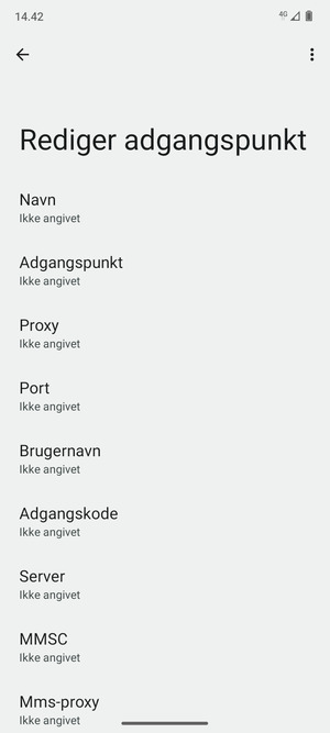 Indtast internet-oplysninger