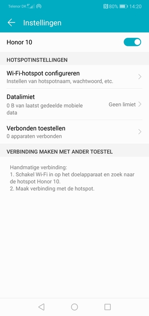 Uw telefoon is nu geïnstalleerd voor gebruik als modem