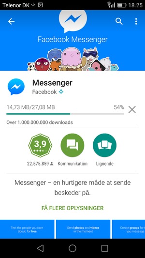 Afvent at installeringen er afsluttet