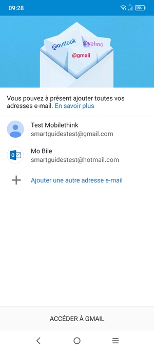 Sélectionnez ACCÉDER À GMAIL