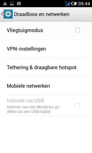 Selecteer Mobiele netwerken