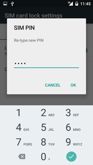 Confirm your new SIM PIN and select OK