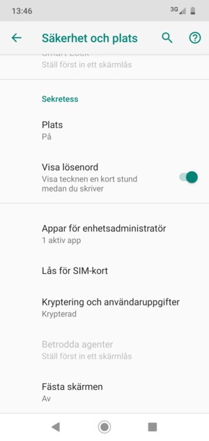 Välj Lås för SIM-kort
