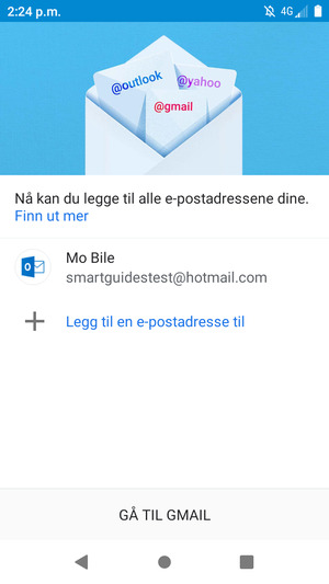 Velg GÅ TIL GMAIL