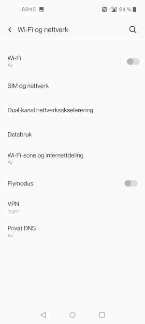 Velg SIM og nettverk