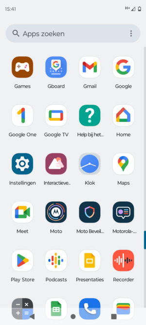 Scroll naar en selecteer Instellingen
