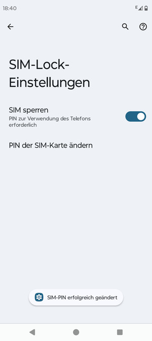 Ihre SIM-PIN wurde geändert