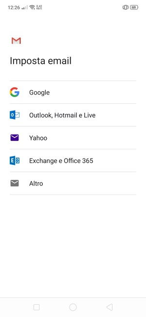 Seleziona Exchange e Office 365