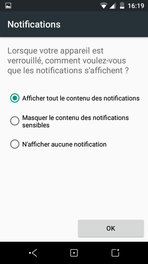 Sélectionnez votre option préférée et sélectionnez OK