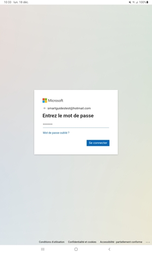 Saisissez votre Mot de passe et sélectionnez Se connecter
