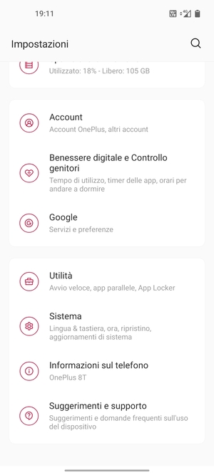 Scorri e seleziona Sistema