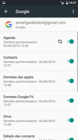 Sélectionnez le bouton du Menu