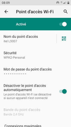 Votre téléphone est maintenant configuré pour être utilisé comme modem