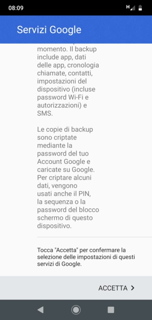 Seleziona ACCETTA