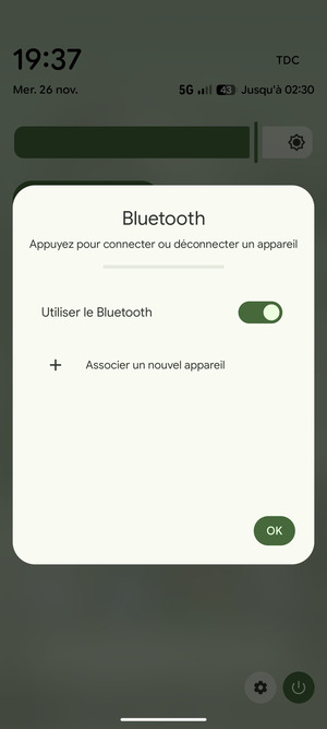 Désactiver le Utiliser le  Bluetooth