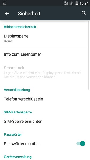 Wählen Sie SIM-Sperre einrichten