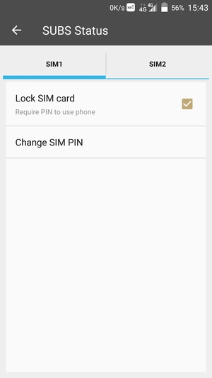 Select SIM1 or SIM2 and select Change SIM PIN