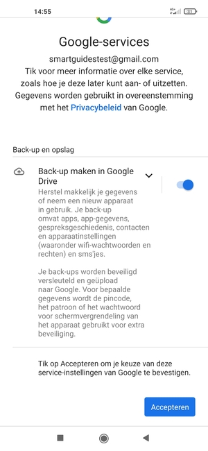 Selecteer Accepteren