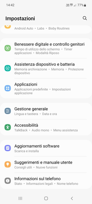 Scorri e seleziona Aggiornamenti software