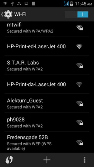 Select the wireless network you want to connect to