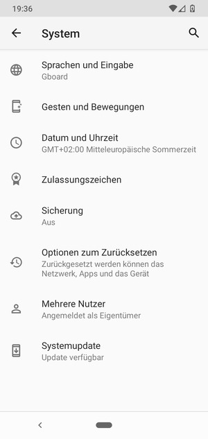 Wählen Sie Sicherung
