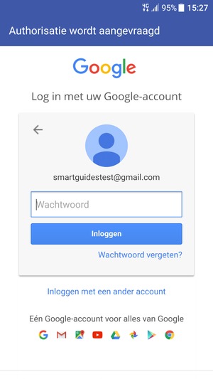 Voer uw wachtwoord in en selecteer Inloggen