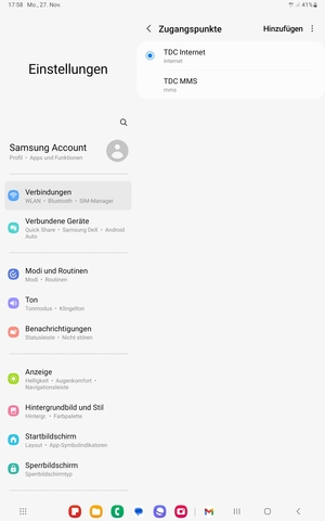 Ihr Tablet ist nun für MMS eingerichtet