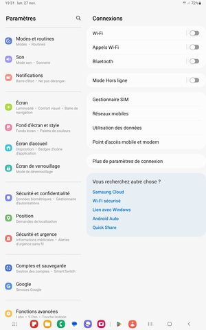 Pour activer votre écran de verrouillage, allez dans le menu Paramètres et sélectionnez Écran de verrouillage
