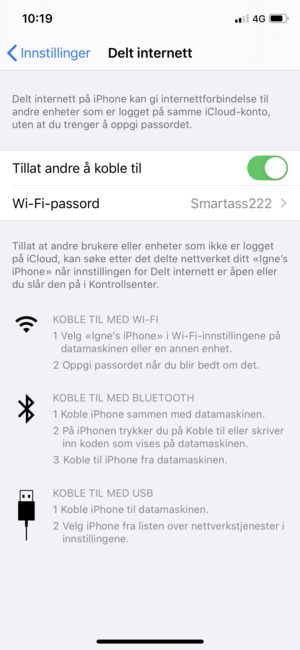 Velg Wi-Fi-passord