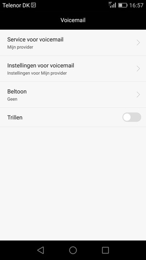 Selecteer Service voor voicemail