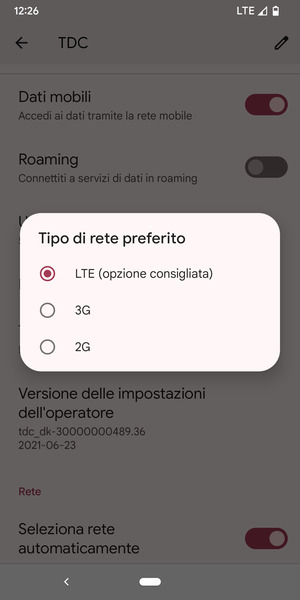 Seleziona la tua opzione preferita